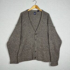 Vtg GAP Cardigan Mens XL Wool Blend Grandpa Sweater Academia Heritage Hong Kong
